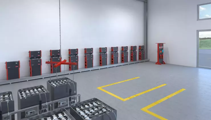 CHARGING STATION You can reduce safety-related risks to a minimum thanks to the standards-compliant installation and equipping of the charging station. The central placement of all batteries and use of our battery management system, Cool Battery Guide Easy, enables optimum utilisation.